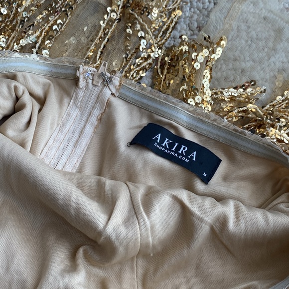 Gold sequin jumpsuit sheer akira Taylor swift bling party unique strapless M - Picture 9 of 13